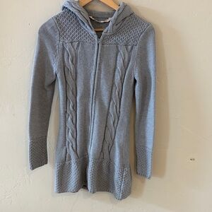 Athleta Women's Gray Hooded Long Length Cardigan Size XS